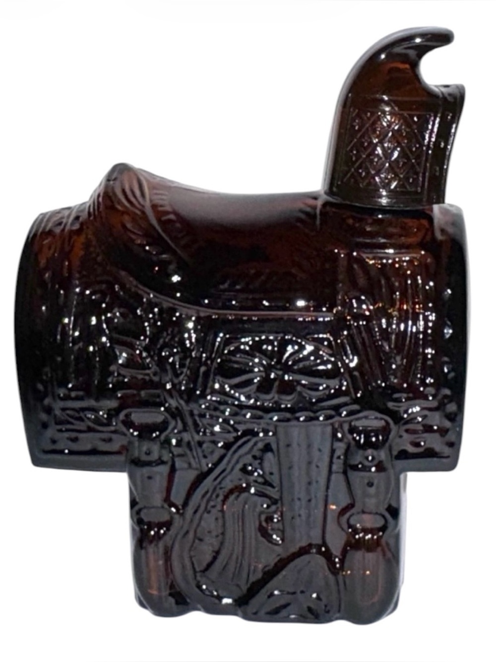 Vintage AVON Western Saddle EMPTY Wild Country Aftershave Glass Decanter